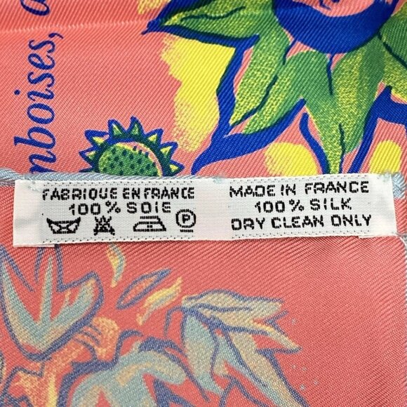 HERMES Petit Carre - Pink Green Multi Scarf 142-071325 - Picture 4 of 4